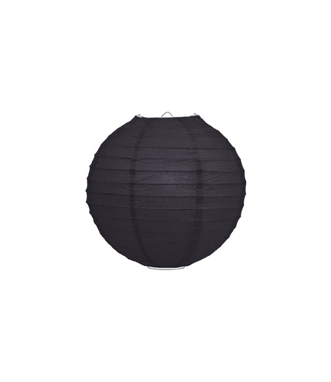 Lampion Zwart 20cm - Rond - Papier - Feest Versiering – Decoratie
