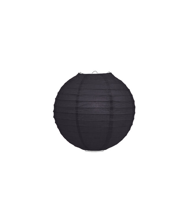 Lampion Zwart 15cm - Rond - Papier - Feest Versiering – Decoratie