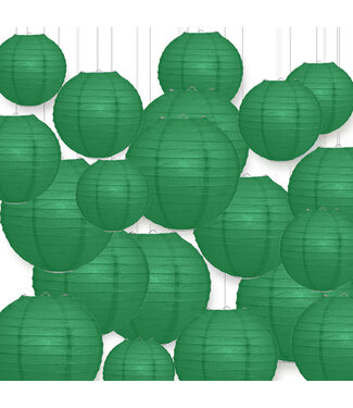 Lampionbox® Papieren Lampionnen Set Groen 20 Stuks (15cm t/m 35cm)