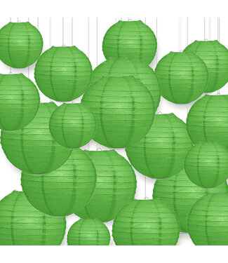 Lampionbox® Papieren Lampionnen Set Gras Groen 20 Stuks (15cm t/m 35cm)