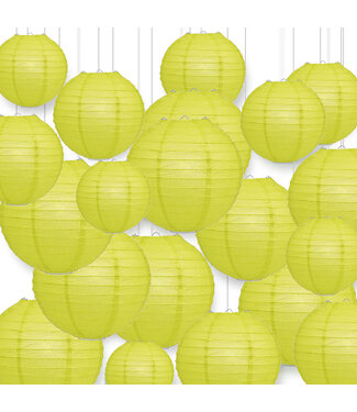 Lampionbox® Papieren Lampionnen Set Lime Groen 20 Stuks (15cm t/m 35cm)