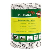 200 m/4 mm Pulsara Premium Weidezaunseil 4 Flex Cord (weiß)