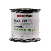 150 m/5 mm GIGANT Weidezaunseil Basic (weiß/schwarz)
