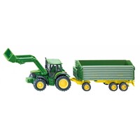 Siku Traktor John Deere mit Frontlader & Anhänger 1:87