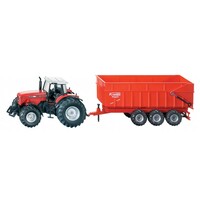 Siku Traktor MF mit Anhänger 1:87