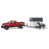 Bruder RAM 2500 Power Wagon mit Pferdeanhänger + Pferd 1:16