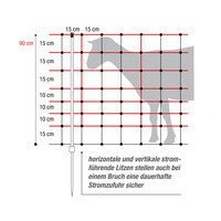 Vertikal-Netz für Schafe - 90 cm/50 m (Einzelspitze)