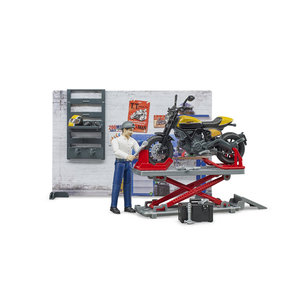 Bruder Motorradwerkstatt Scrambler Ducati Full Throttle 1:16