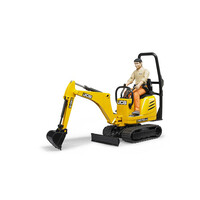 Bruder JCB Mikrobagger 8010 CTS und Bauarbeiter 1:16