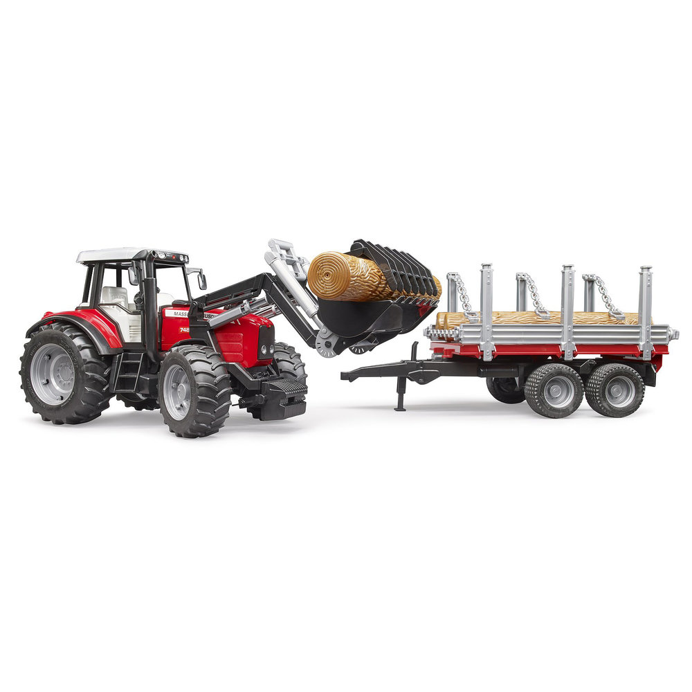 Bruder Traktor MF 7480 + Frontlader + Anhänger 1:16 - AgrarGIGANT