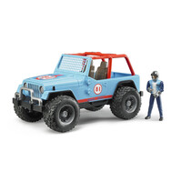Bruder Jeep Cross country racer blau mit Rennfahrer 1:16