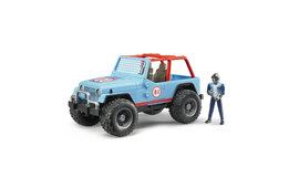 Bruder Jeep Cross country racer blau mit Rennfahrer 1:16