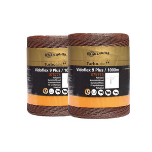 2x 1000 m Gallagher Vidoflex 9 TurboLine Plus Weidezaunlitze (terra)