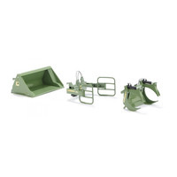 Wiking Frontlader Werkzeuge - Set A Bressel + Lade grün 1:32