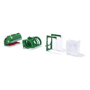 Wiking Frontlader Werkzeuge - Set B John Deere grün 1:32