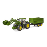 Bruder Traktor John Deere 7R 350 mit Lader und Hänger 1:16