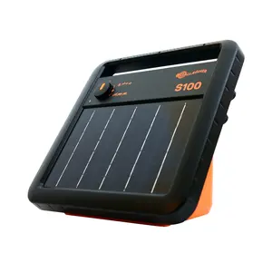 Gallagher Solar-Weidezaungerät S100 mit Akku + Metallfuß-Halterung