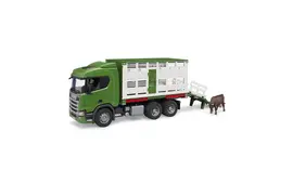 Bruder Scania Super 560R Tiertransport-LKW mit Rind 1:16