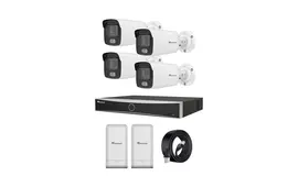 horizont Kamera-Kit XXL WLAN | 4 Vision Colour Kameras | NVR Rekorder | 2 Bridges