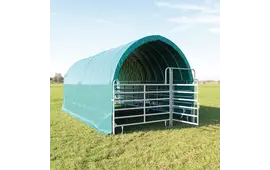 Growi Rundbogen-Weidezelt - 3,6 x 7,2 m (mit Panels + Toren)