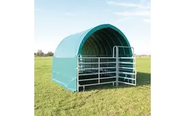Growi Rundbogen-Weidezelt - 3,6 x 3,6 m (mit Panels + Tor)