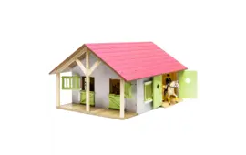 Kids Globe Pferdestall mit 2 Boxen und Lager 1:24