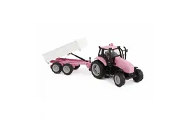 Kids Globe Die Cast Traktor mit Anhänger in rosa