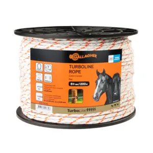 200 m Gallagher Weidezaunseil TurboLine Cord (weiß)