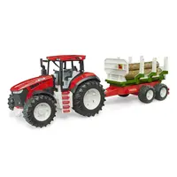 Bruder ROADMAX Traktor Traktor mit Rückeanhänger + 3 Baumstämme 1:16