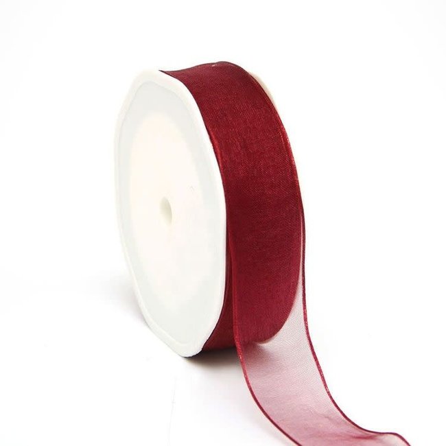 Organza Lint Wired Bordeaux