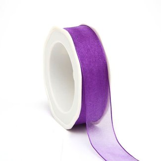 Organza Lint Wired Paars