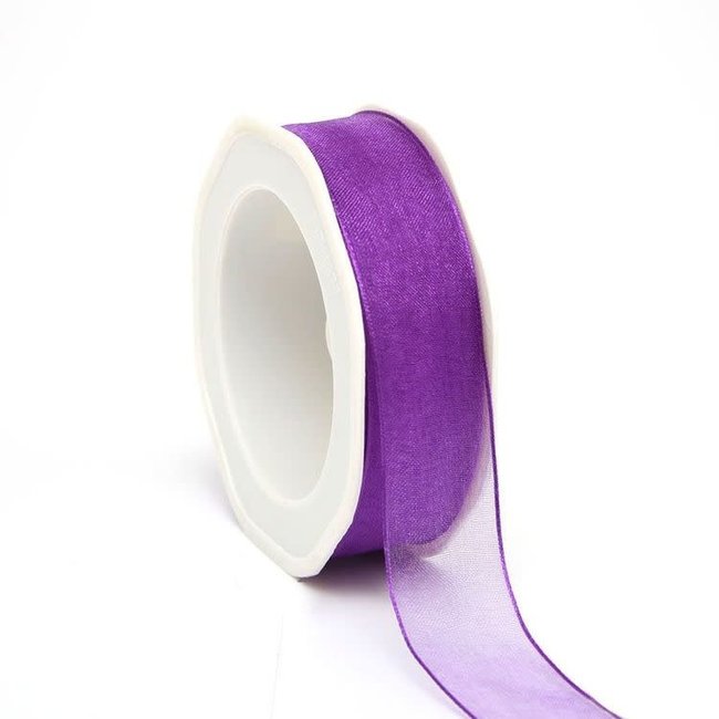 Organza Lint Wired Paars