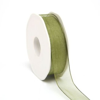 Organza Lint Wired Donkergroen