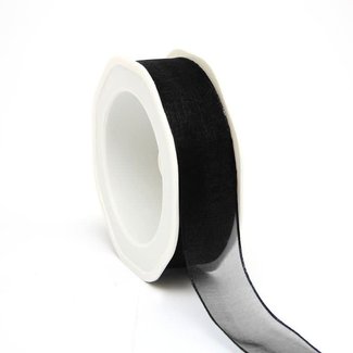 Organza Lint Wired Zwart