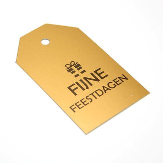Kadokaartjes Fijne Feestdagen Goud