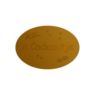 Cadeaustickers Cadeautje Ovaal Goud