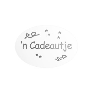 Cadeaustickers Cadeautje Ovaal Wit