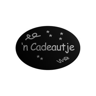 Cadeaustickers Cadeautje Ovaal Zwart
