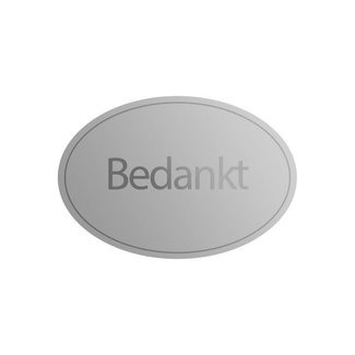 Cadeaustickers Bedankt Ovaal Zilver