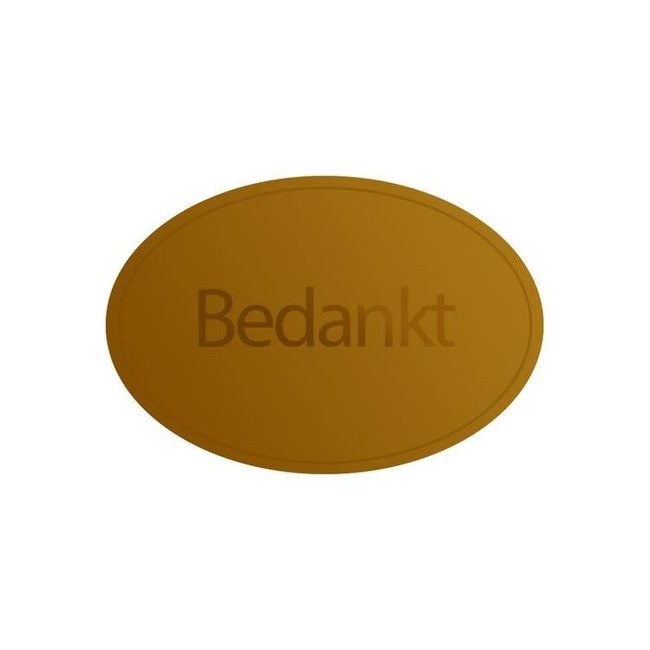Cadeaustickers Bedankt Ovaal Goud