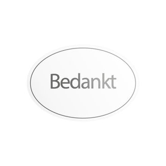 Cadeaustickers Bedankt Ovaal Wit