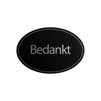 Cadeaustickers Bedankt Ovaal Zwart