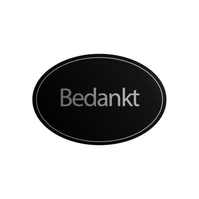 Cadeaustickers Bedankt Ovaal Zwart