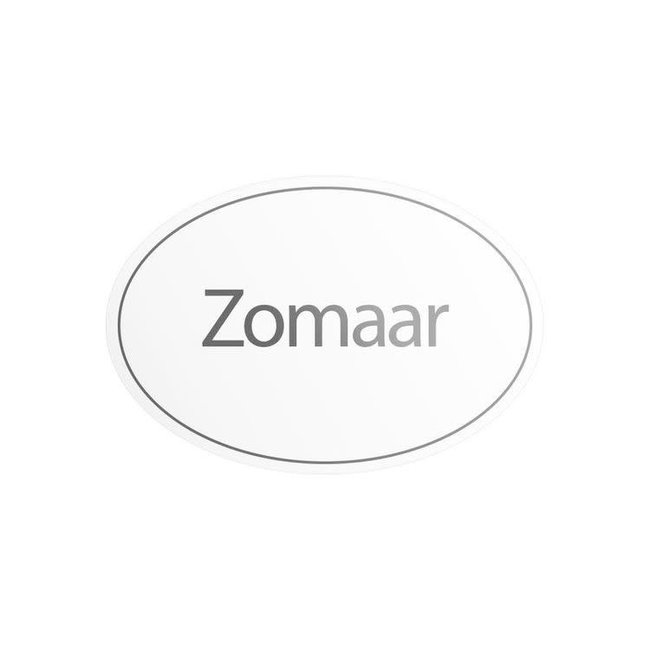 Cadeaustickers Zomaar Ovaal Wit