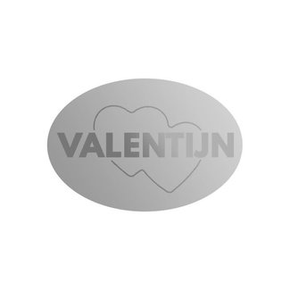 Cadeaustickers Valentijn Ovaal Zilver
