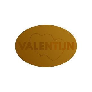 Cadeaustickers Valentijn Ovaal Goud