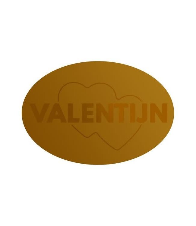 Stickers Valentijn Ovaal Goud 1000st - 38mm x 25mm