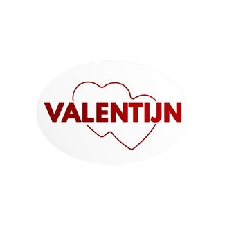 Cadeaustickers Valentijn Ovaal Wit