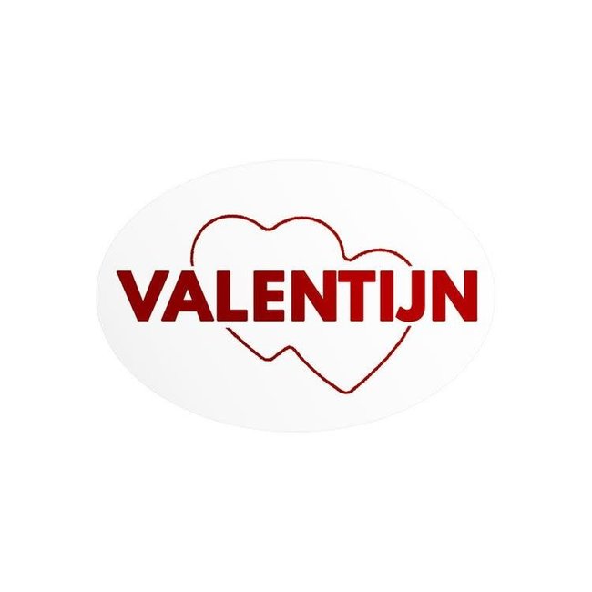 Cadeaustickers Valentijn Ovaal Wit