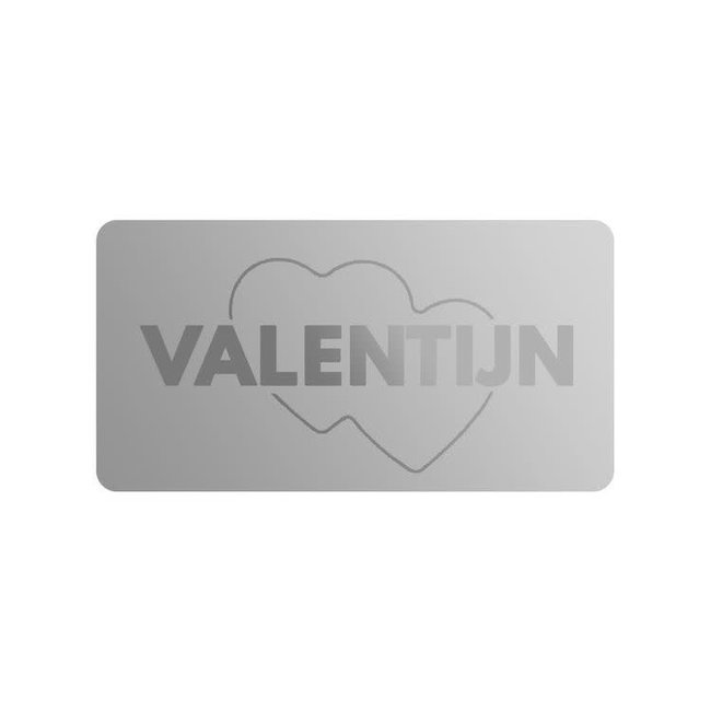 Cadeaustickers Valentijn Rechthoek Zilver
